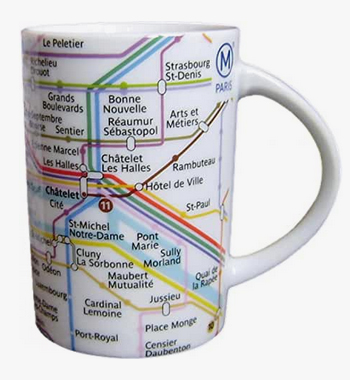 mug tasse plan métro de Paris