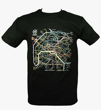 t-shirt plan métro Paris