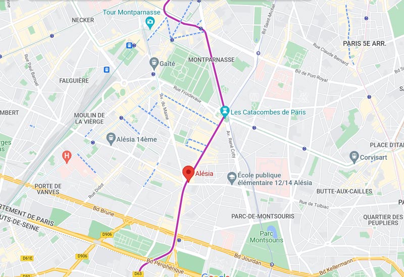 métro Alésia Paris, plan accès