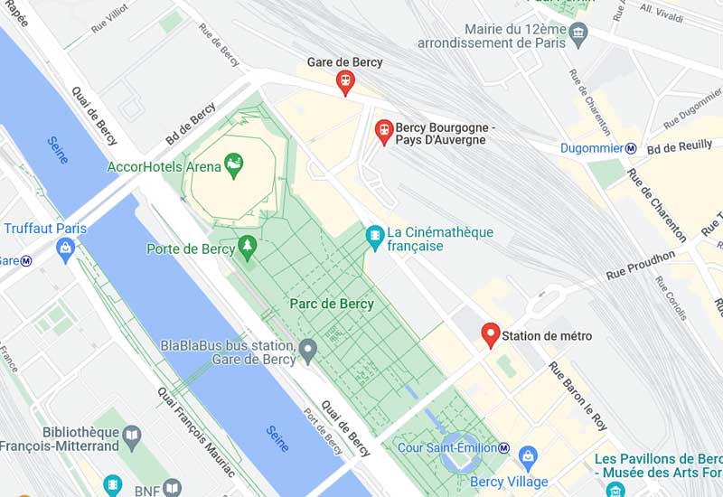 métro Bercy à Paris, plan accès