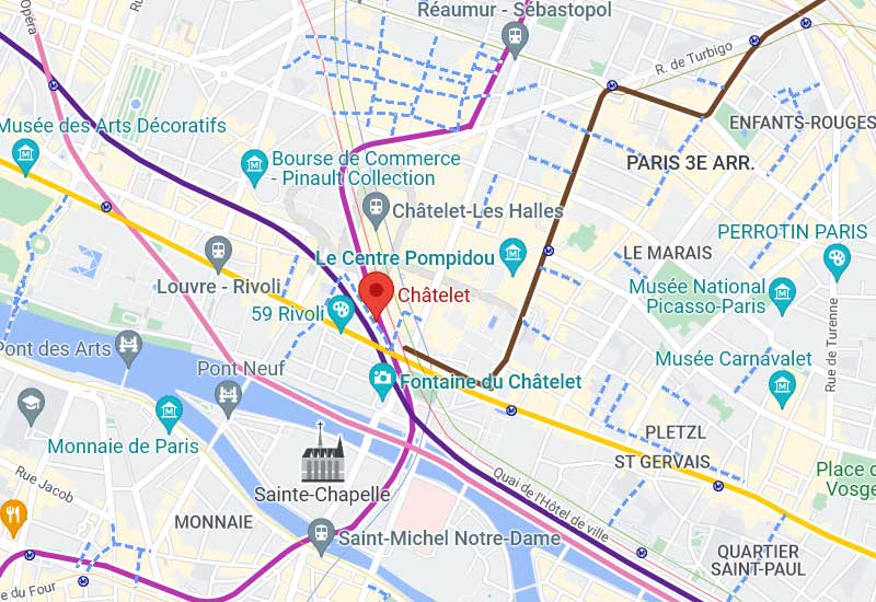 métro Châtelet Paris, plan accès