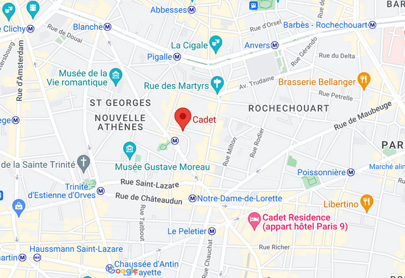 métro Cadet Paris plan
