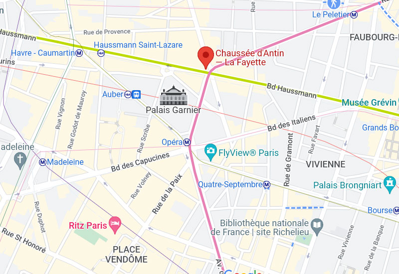 métro Chaussée d'Antin Paris plan