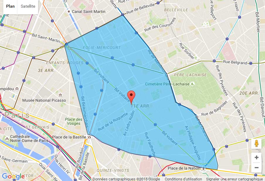 11ème arrondissement paris carte PLAN PARIS 11e ARRONDISSEMENT   Plan metro Paris | plan de 