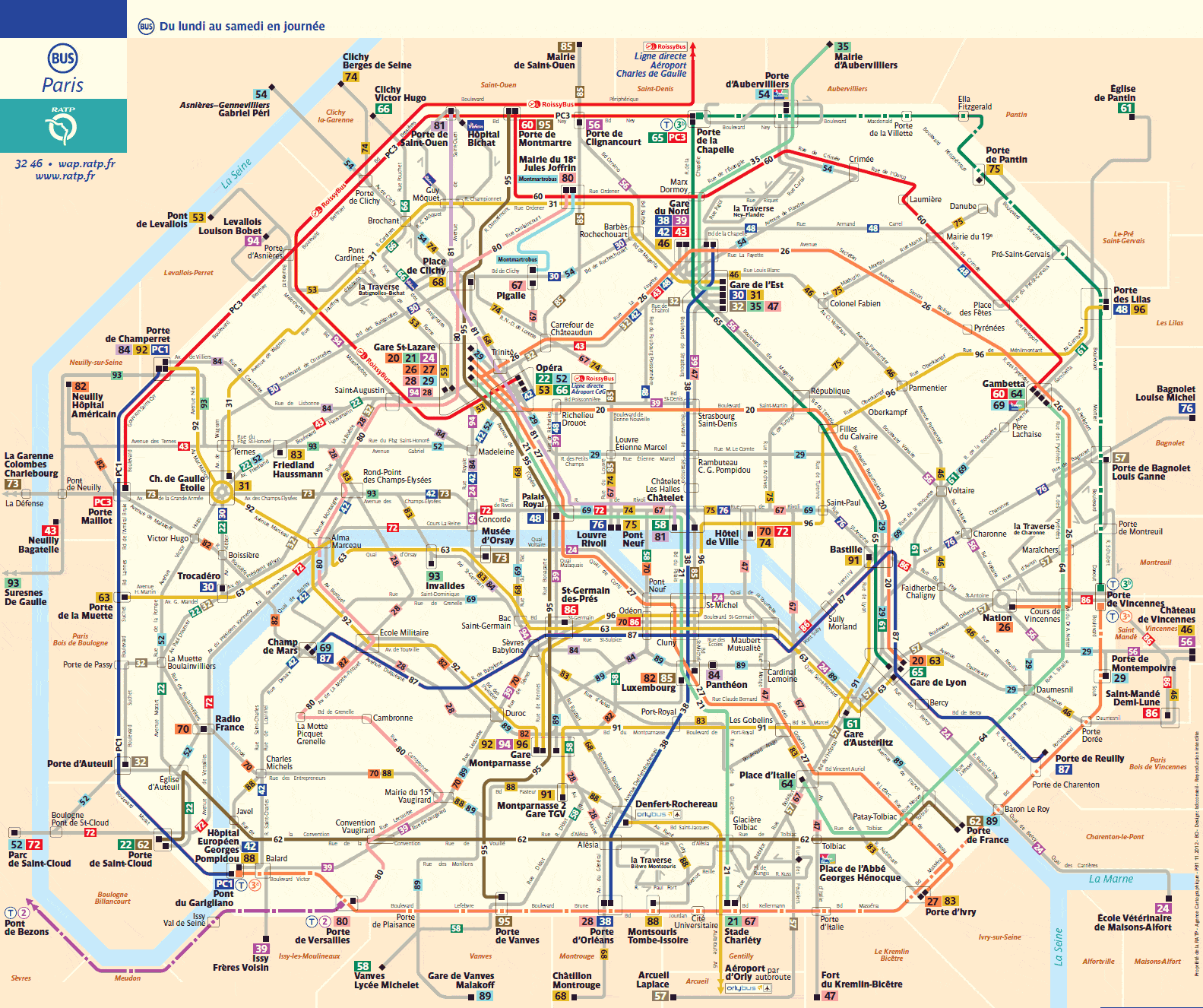 plan des bus de Paris