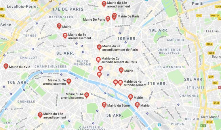 PLAN DE PARIS et ARRONDISSEMENTS DE PARIS