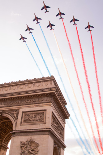 Arc de Triomphe et patrouille de France Paris