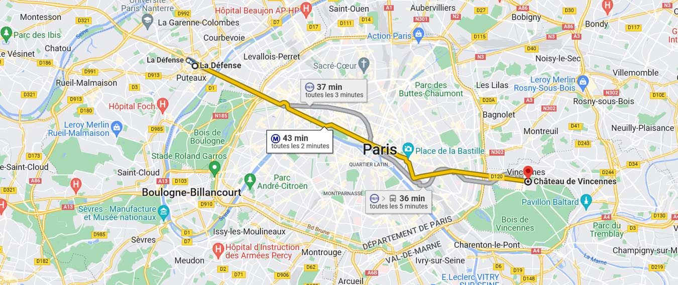 carte Ligne 1 metro Paris