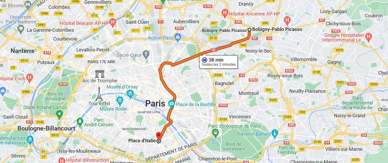 Carte ligne 5 metro Paris