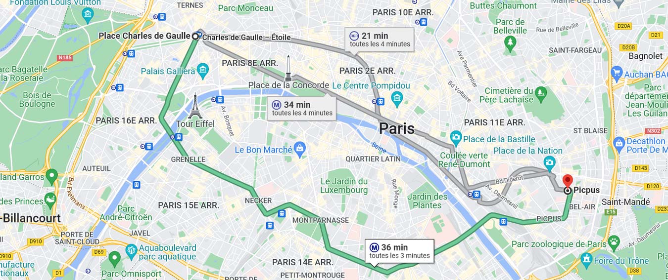Carte ligne 6 metro Paris