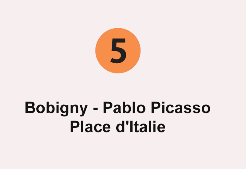 Ligne 5 Bobigny Pablo Picasso - Place d'Italie
