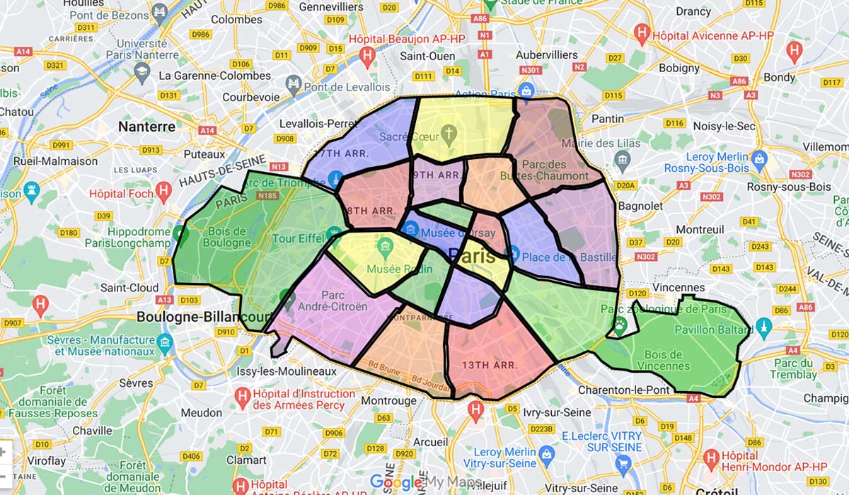 arrondissements de Paris et plan