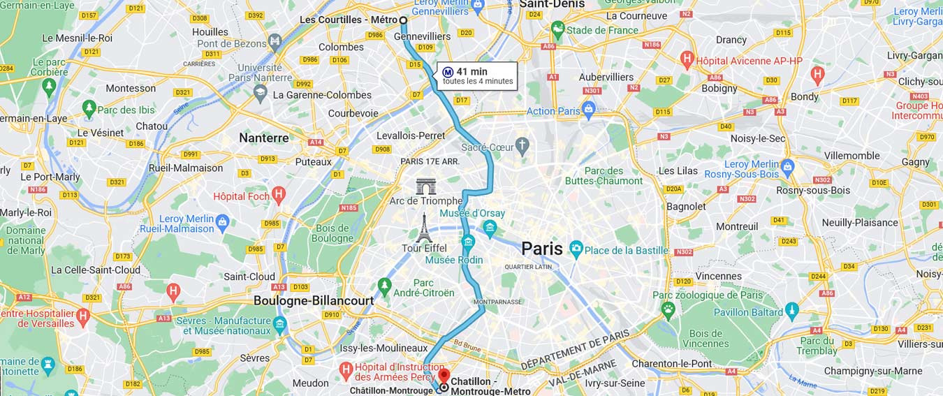 Carte ligne 13 metro Paris