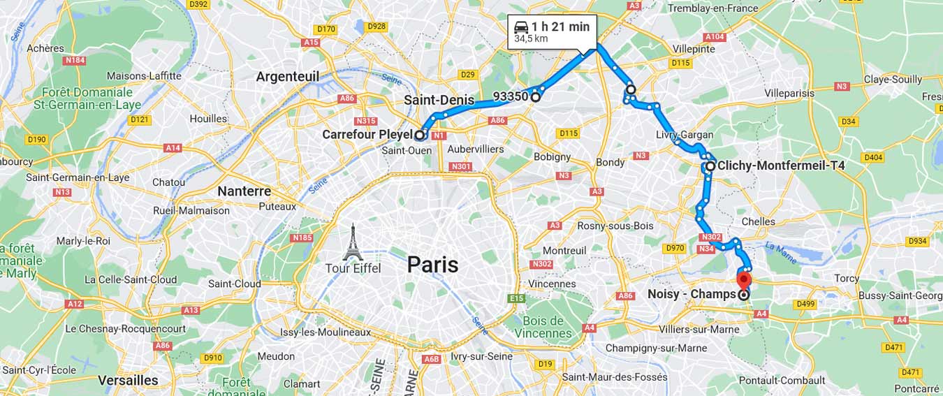 Carte ligne 16 metro Paris