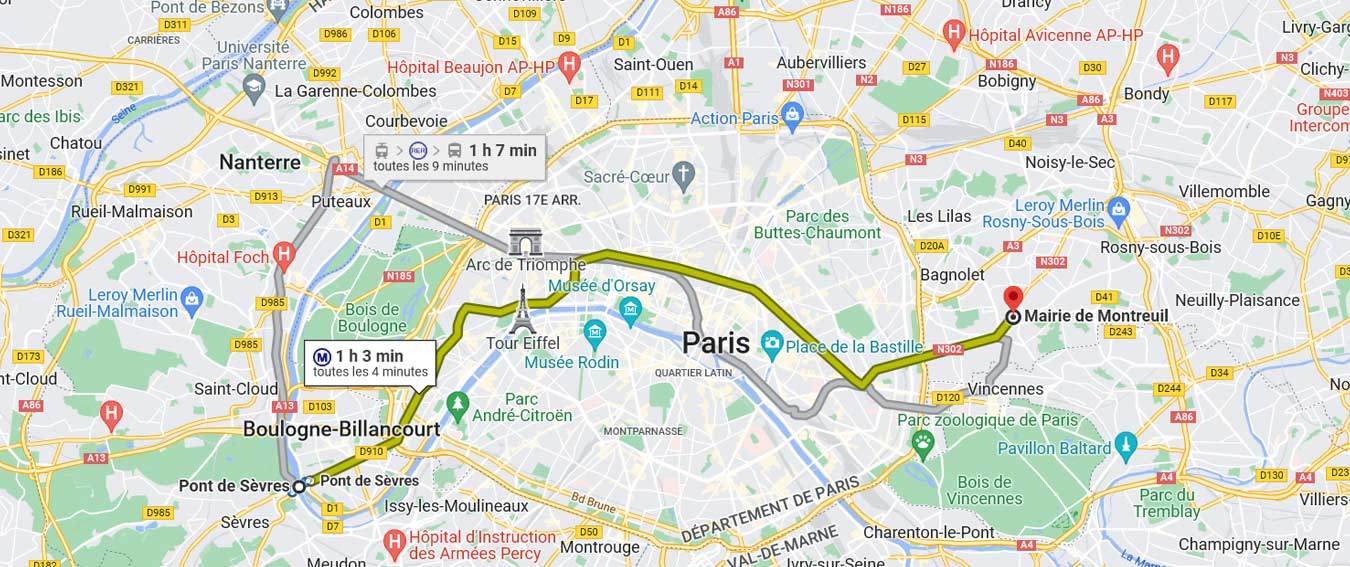Carte ligne 9 metro Paris