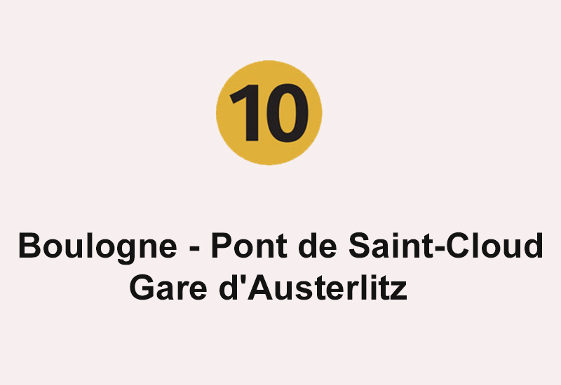 Ligne 10 Boulogne Pont de Saint-Cloud - Gare d'Austerlitz