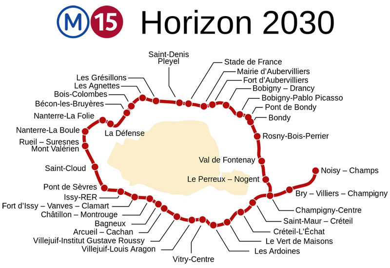 ligne 15 du métro de Paris à l'horizon 2030