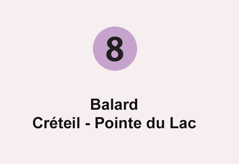 Ligne 8 Balard - Créteil Pointe du Lac