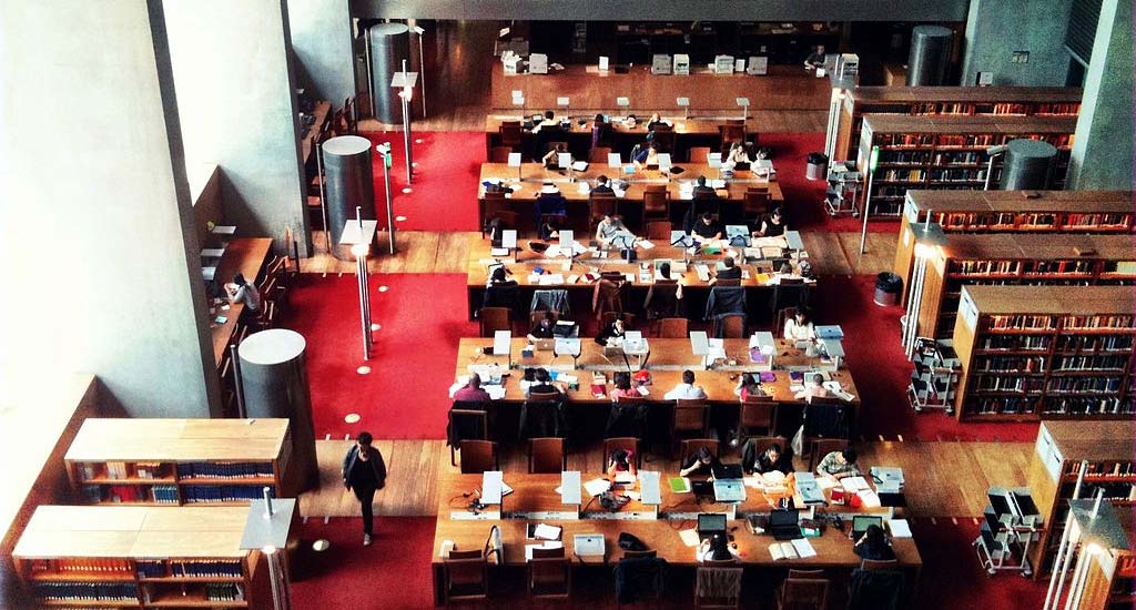 Bibliothèque François Mitterrand, salle de lecture, Paris 13ème