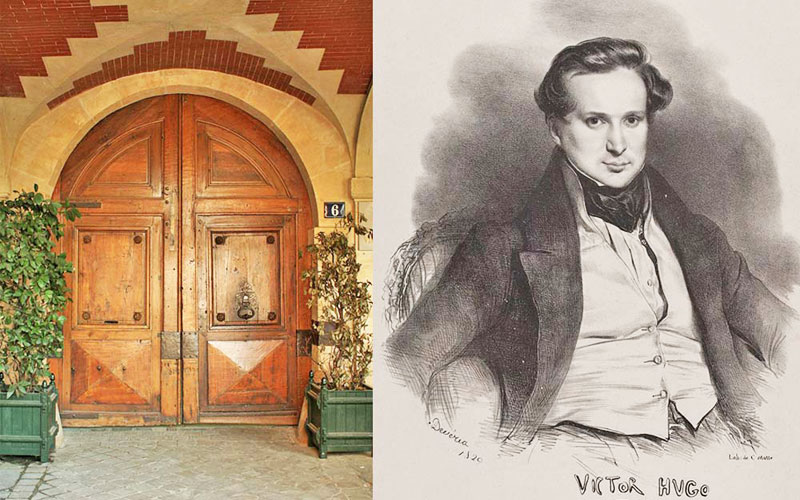 Maison de Victor Hugo et portrait, 1829, Paris