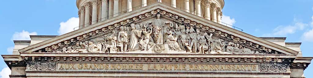 Panthéon de Paris, devise sur le fronton
