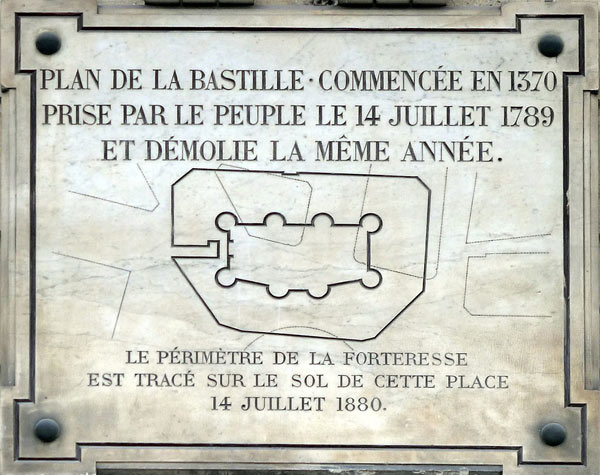 Place de la Bastille, plan de la forteresse, Paris