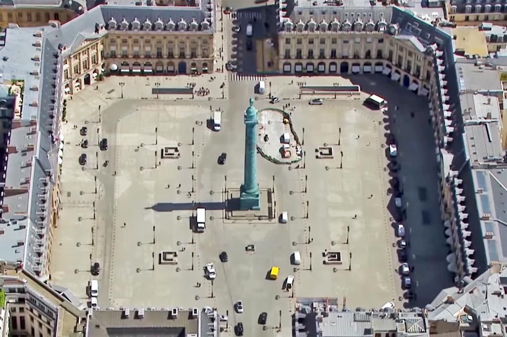 Place Vendôme, Paris, vue aérienne