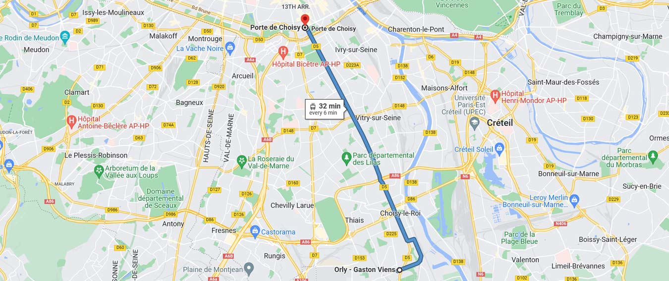 t9 itineraire tramway Paris