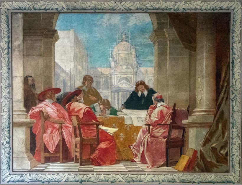 Richelieu etudie les plans de la Sorbonne