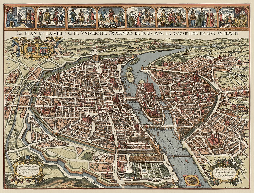 Plan de Paris en 1615 par Mathieu Merian
